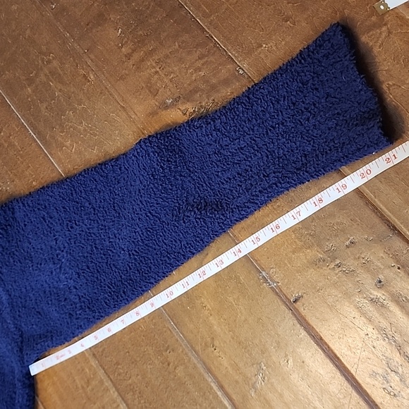 UGG Womens Longsleeve Plush Mockneck Blue White Stripe Sweater - Picture 8 of 11